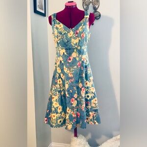 Cleo Double Print Floral A-line 8P Summer Dress